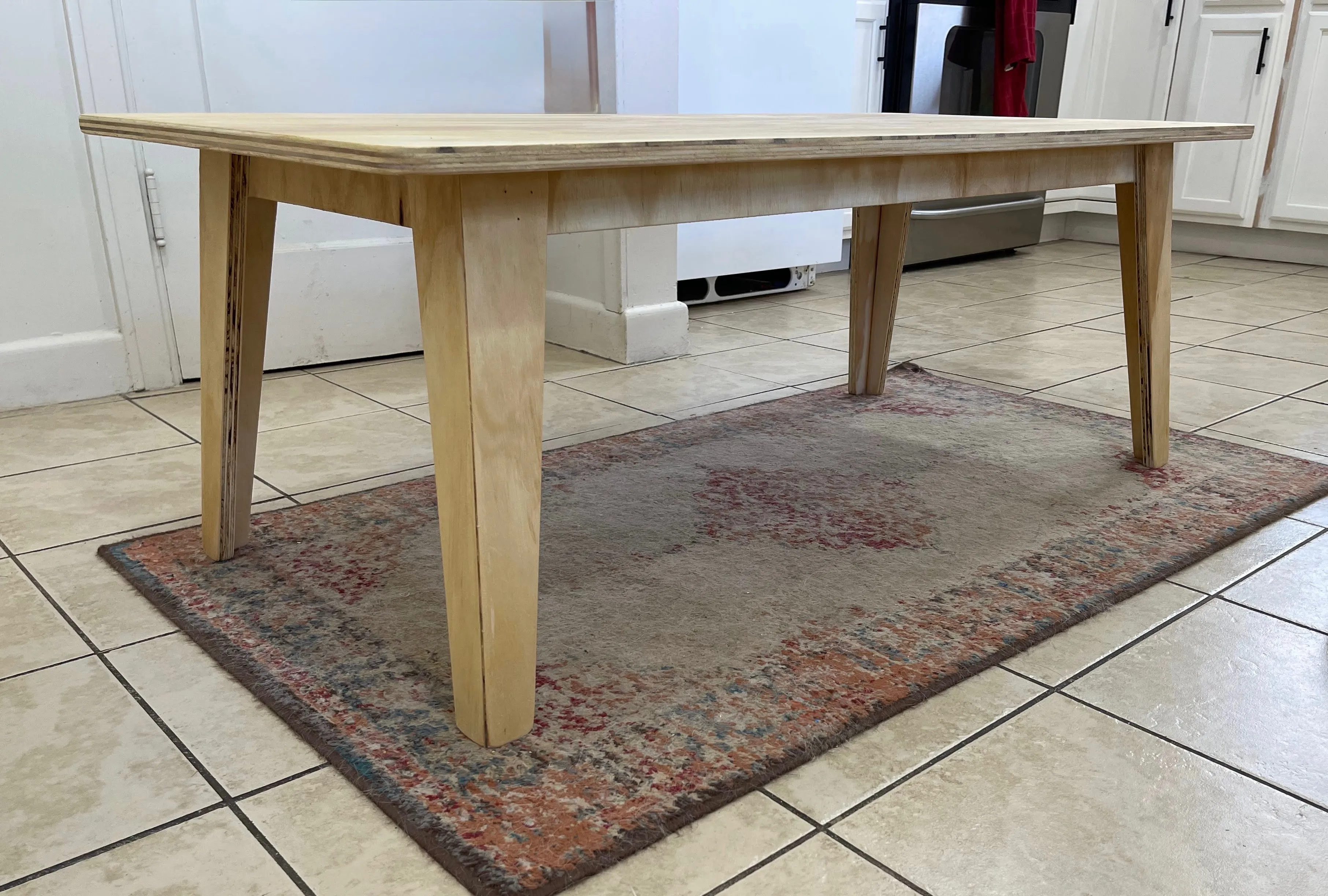 Finished coffee table built from the Figma template