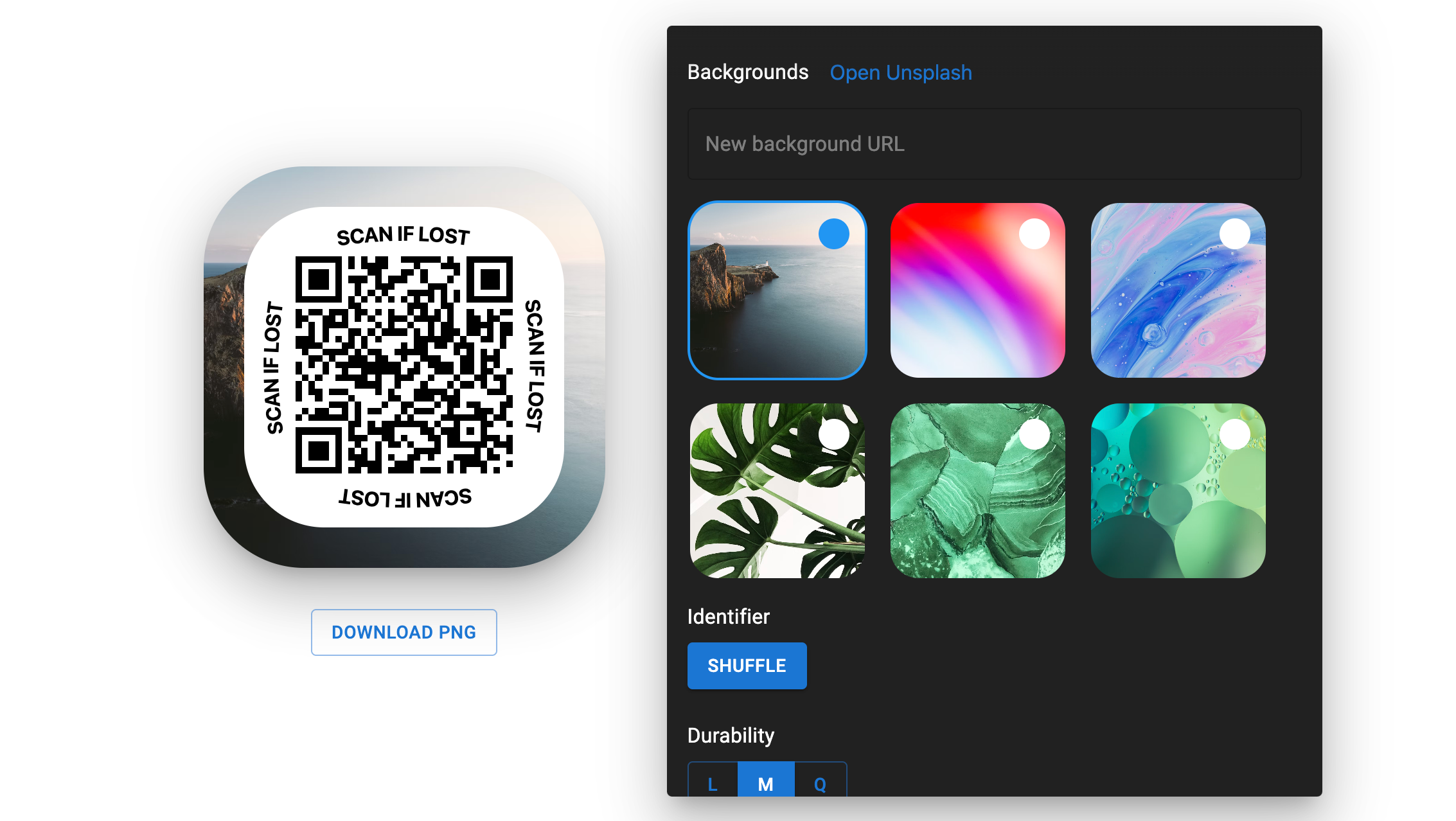 Tags generator interface