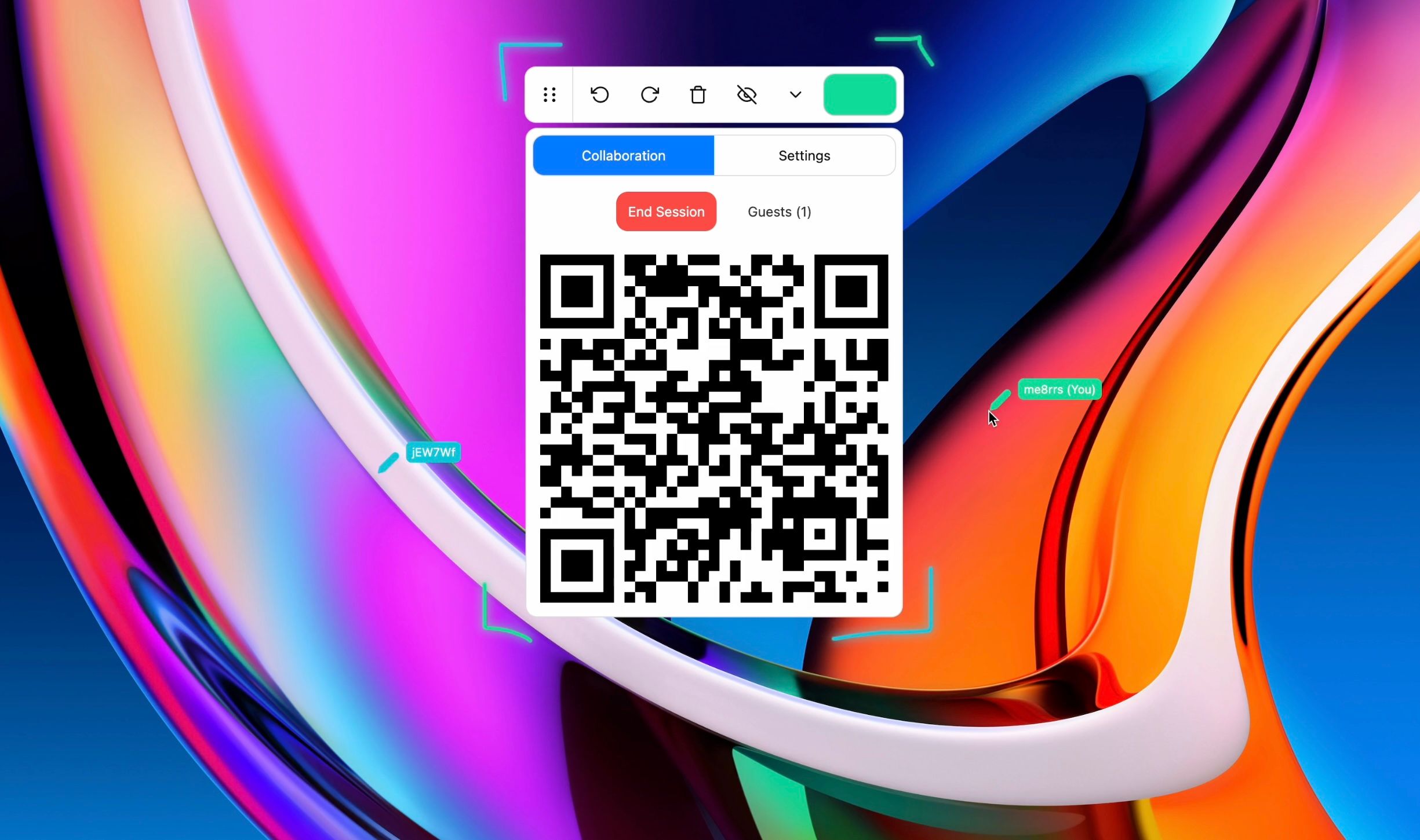 MarkUp interface showing live annotations over a shared screen.